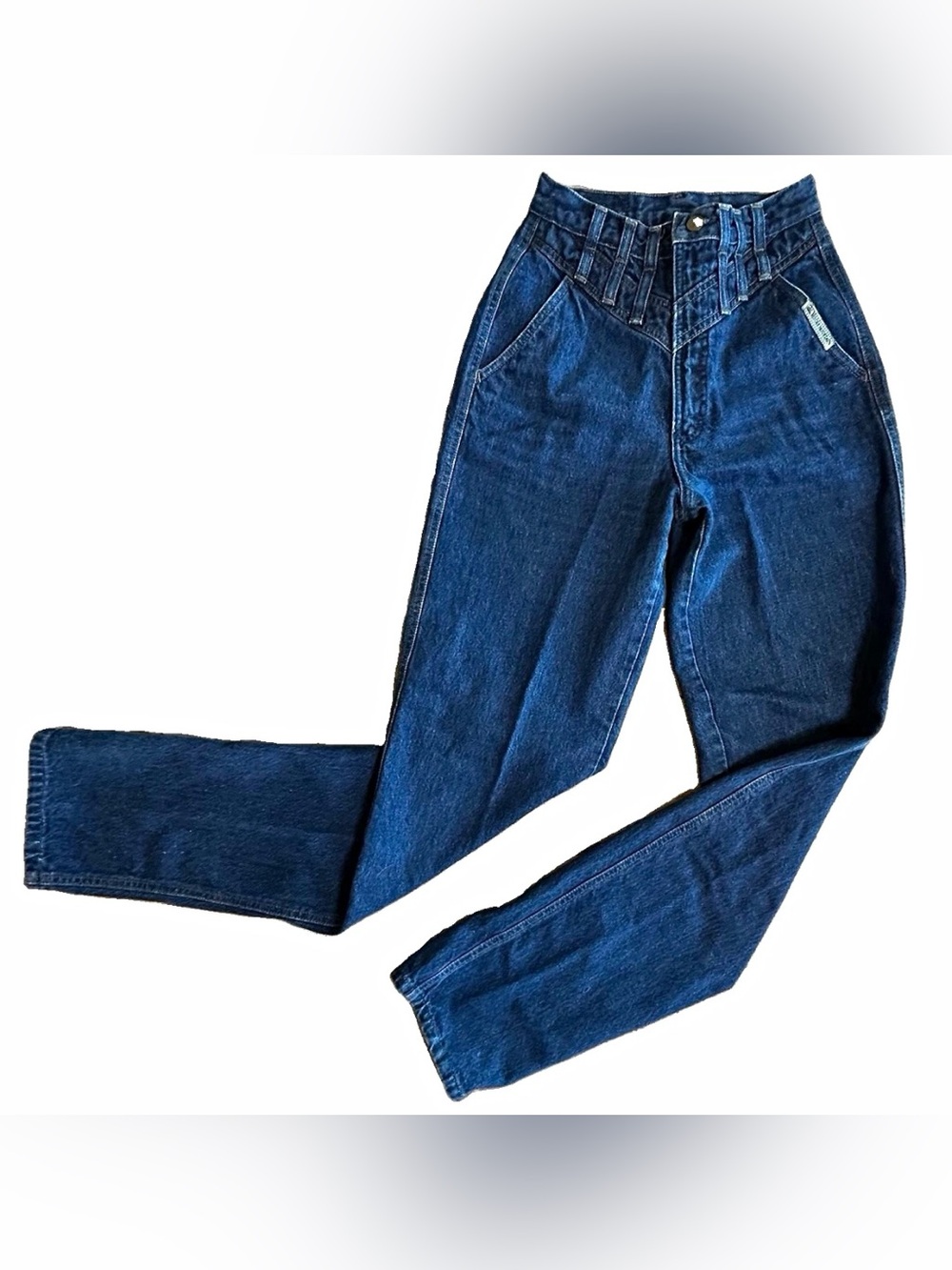 Vtg 90s Rocky Mountain High Rise Jeans Dark Wash 28/7 Tapered Made in USA